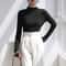 Cozy Slim Fit Women Half Turtleneck Long Sleeve Top Elegant Korean Casual Style For Autumn Winter W 4