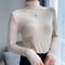 Cozy Slim Fit Women Half Turtleneck Long Sleeve Top Elegant Korean Casual Style For Autumn Winter W 7