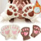 Fingerless Gloves With Bear Cat Design Plush Animal Paw Gloves For Casual Winter Streetwear And The 2