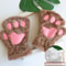 Fingerless Gloves With Bear Cat Design Plush Animal Paw Gloves For Casual Winter Streetwear And The 6