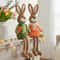 Creative Handmade Bunny Figurine Unique Fabric Rabbit Ornament for Mantel Shelf Home Accent Gift
