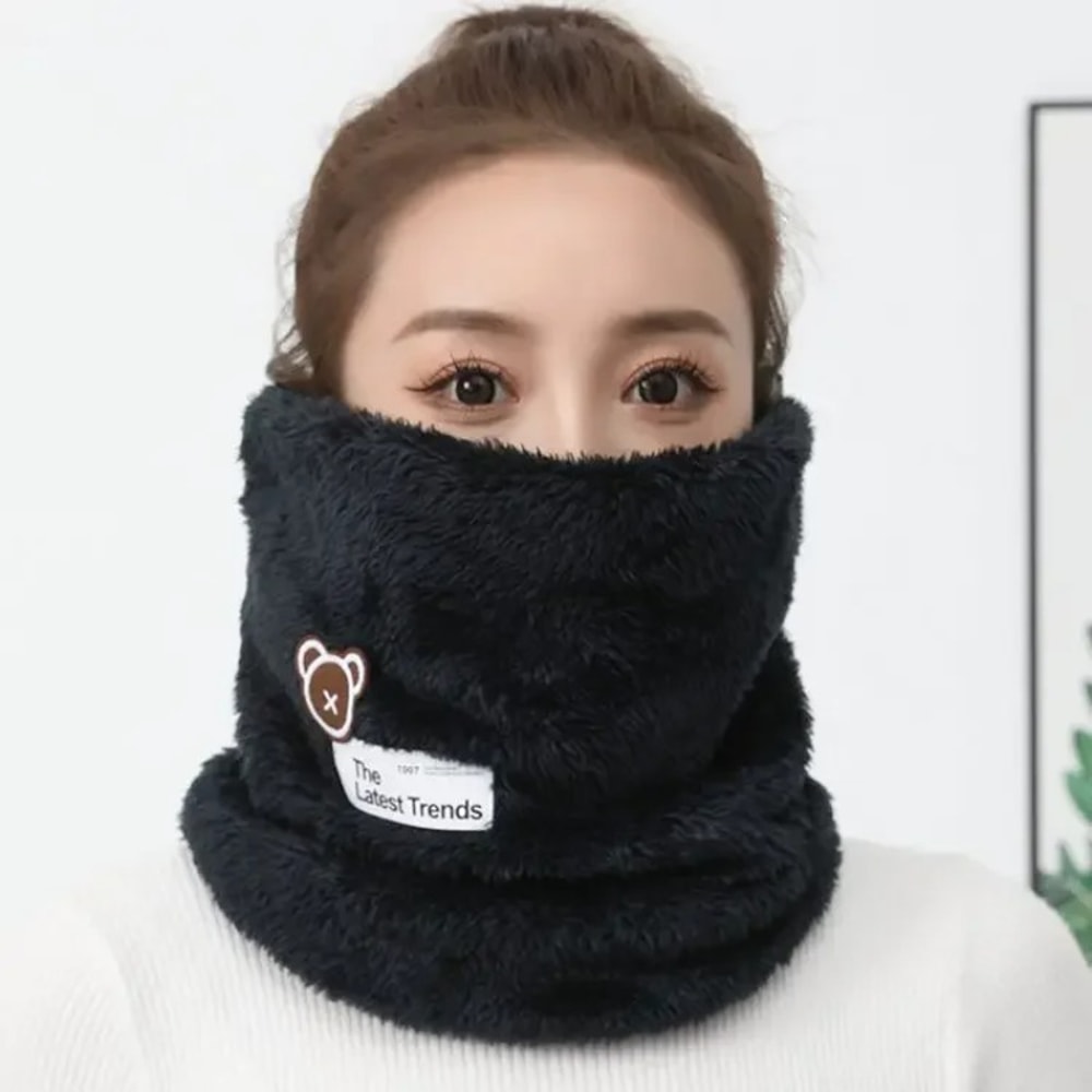 Warm Windproof Neck Gaiter Cozy Thick Fleece Knitted Scarf Winter Headwear For Men Women Outdoor Ru 6