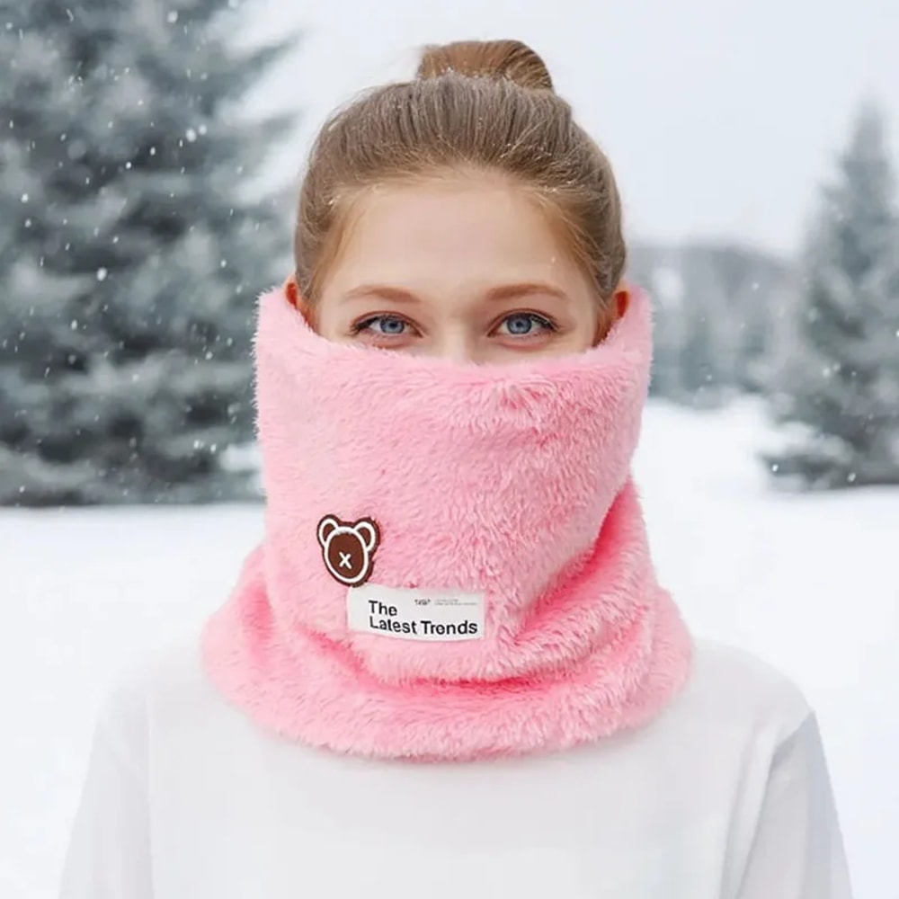 Warm Windproof Neck Gaiter Cozy Thick Fleece Knitted Scarf Winter Headwear For Men Women Outdoor Ru 5