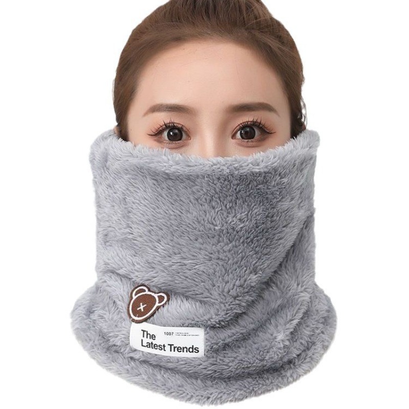 Warm Windproof Neck Gaiter Cozy Thick Fleece Knitted Scarf Winter Headwear For Men Women Outdoor Ru 8