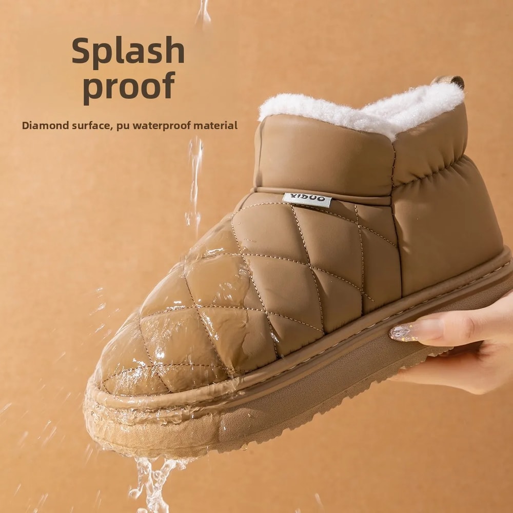 Slip Resistant Waterproof Winter Snow Boots for Women with Fur Lining and Outdoor Traction Sole