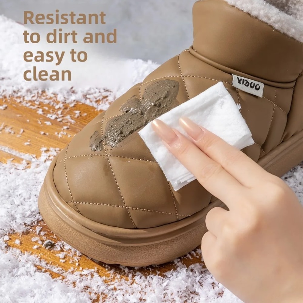 Slip Resistant Waterproof Winter Snow Boots for Women with Fur Lining and Outdoor Traction Sole