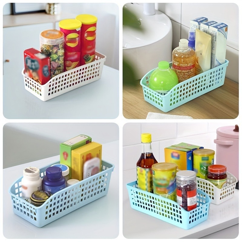 4pcs Stackable Storage Basket SetMultifunctional Plastic Storage BoxSuitable For Books SnacksetcIde 3