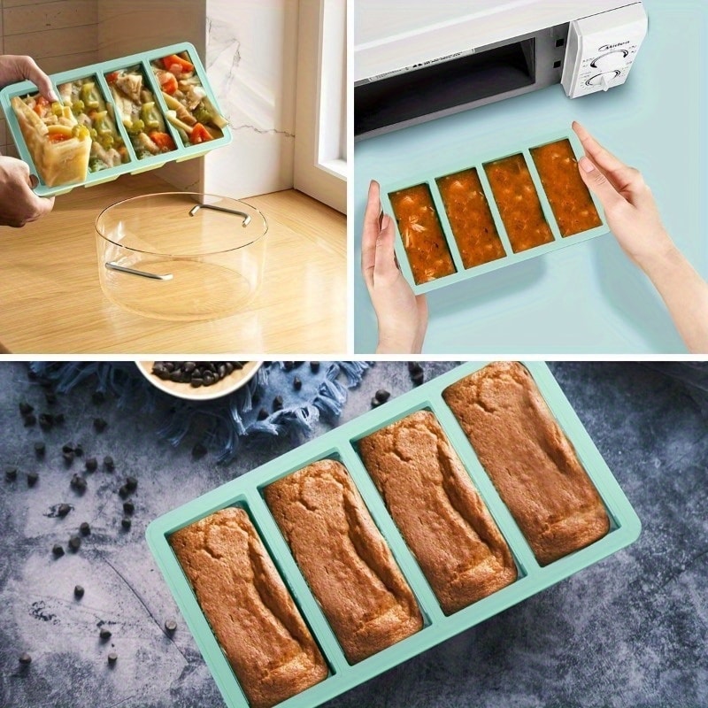 1pc Silicone Freezer Tray With Lid Durable Kitchen Storage For Soup Broth Sauces Stackable Food 3