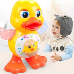 electric dancing duck funny blink eyes flashing light shake the body cute musical cartoon animal educational toy children gift