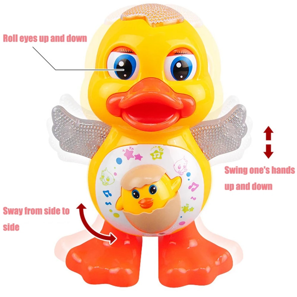 Electric Dancing Duck Funny Blink Eyes Flashing Light Shake The Body Cute Musical Cartoon Animal Ed 3