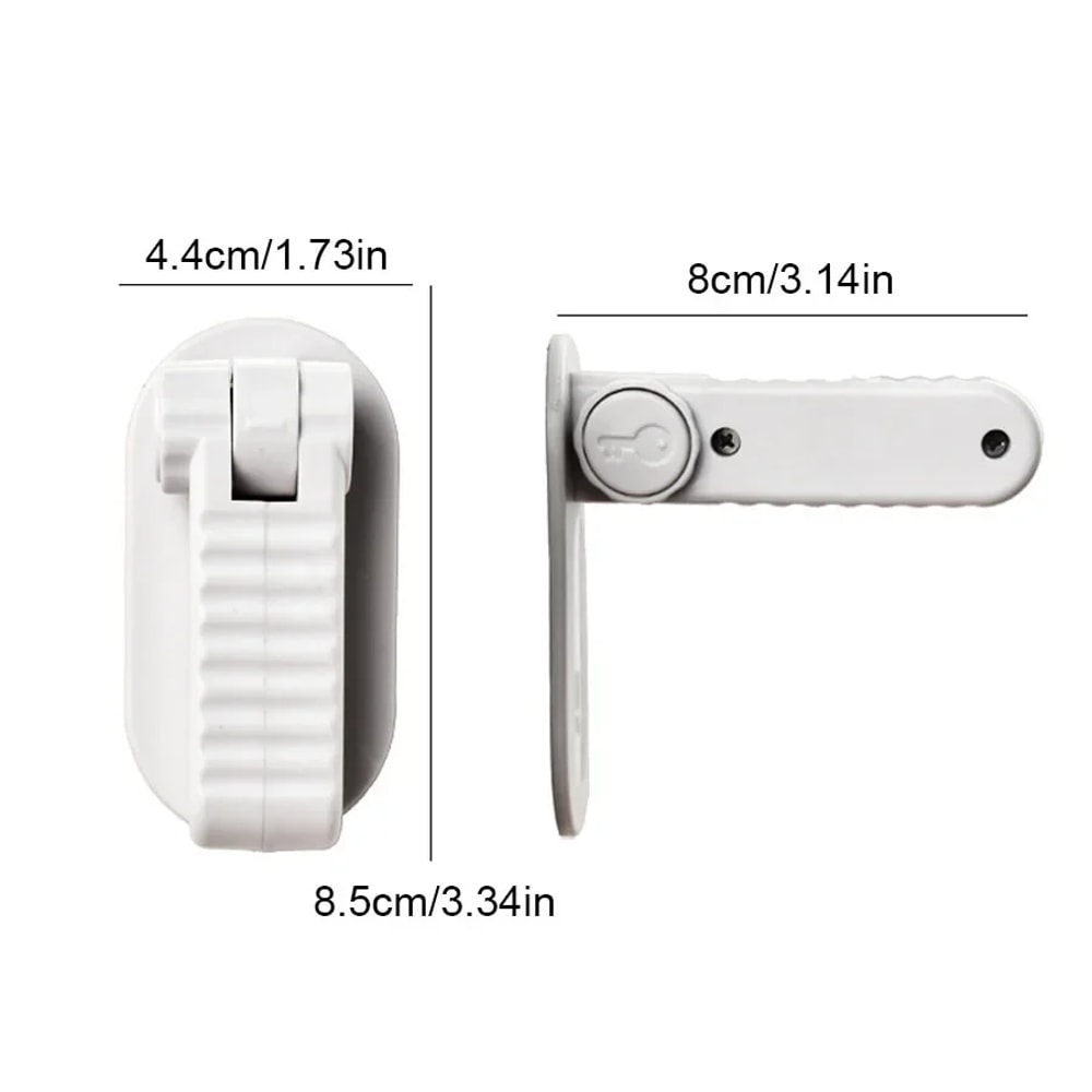Antiopen Handle Door Lever Lock Universal Child Safety Lock Multifunction Punchfree Hidden Button B 4