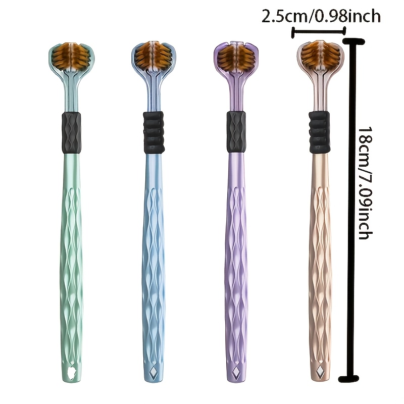 Ergonomic Manual Toothbrush Set With Soft Grip Handle Golden Volcanic Bristles Replacement Brush He 4