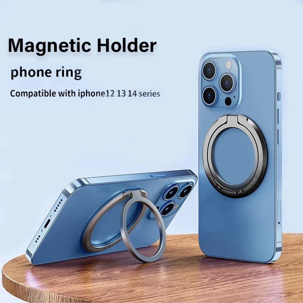Portable Mobile Phone Magnet Magnetic Ring Holder For MagSafe Removable Grip Stand Foldable Bracket 1