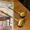 Elegant Golden Stainless Steel Large Spoons With Long Handles For Soup Hot Pot Porridge 5
