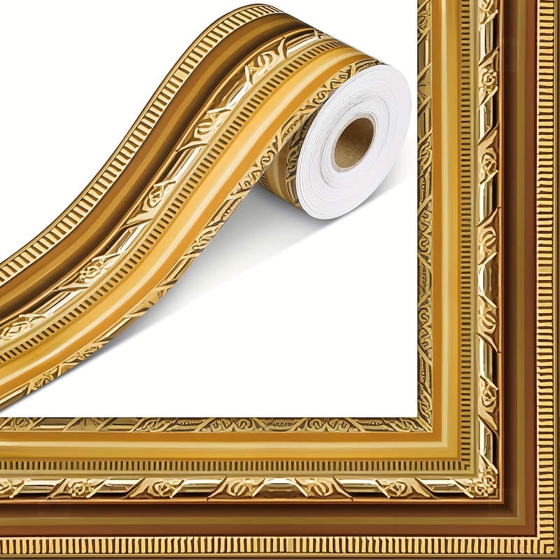 Gold Photo Frame DIY Poster Border Stickers Fashion SelfAdhesive Border Decorative Sticker 4