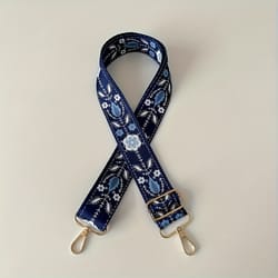 adjustable wide shoulder strap for purses, floral pattern nylon crossbody bag strap, detachable purse accessories