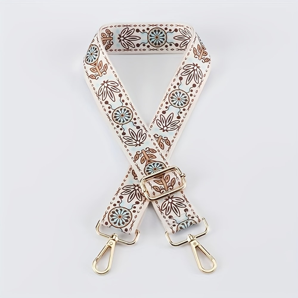 Adjustable Wide Shoulder Strap For Purses Floral Pattern Nylon Crossbody Bag Strap Detachable Purse 2