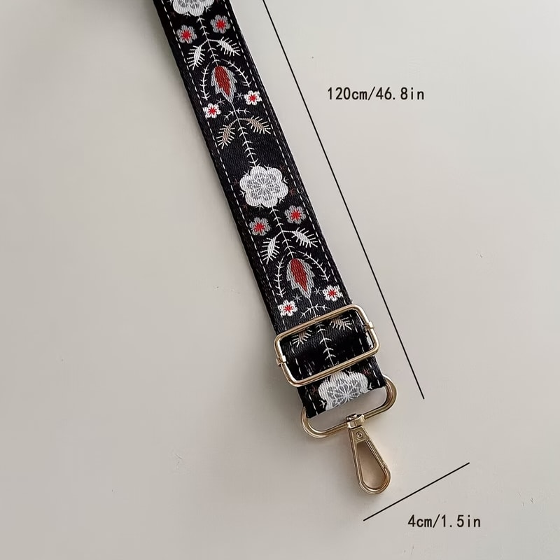 Adjustable Wide Shoulder Strap For Purses Floral Pattern Nylon Crossbody Bag Strap Detachable Purse 3