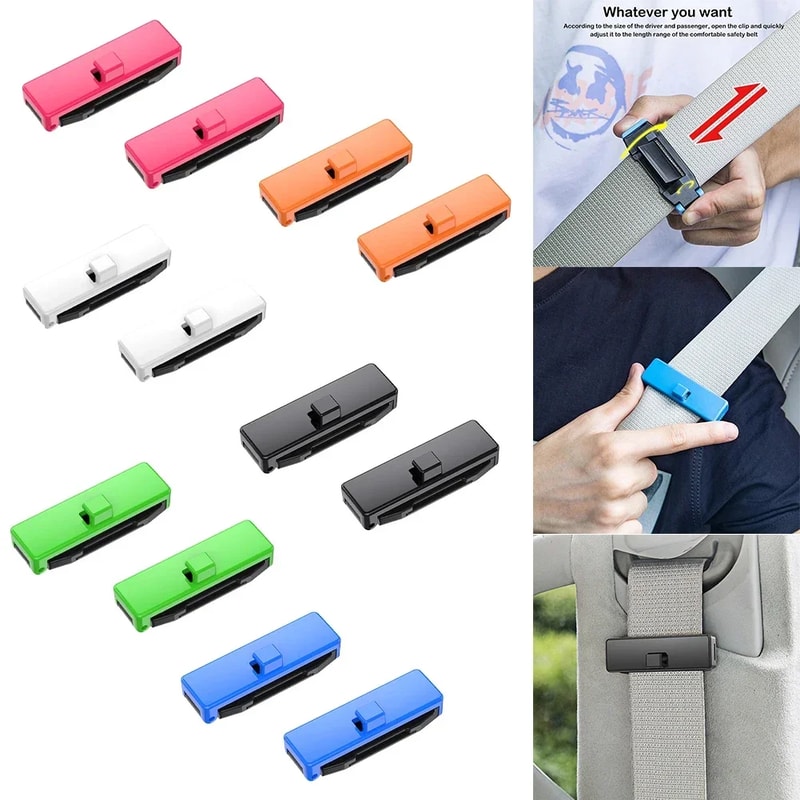 Adjustable Car Safety Seat Belts Holder Stopper Buckle Clamp Car Seat Belt Fixing Clips Ornaments A 4