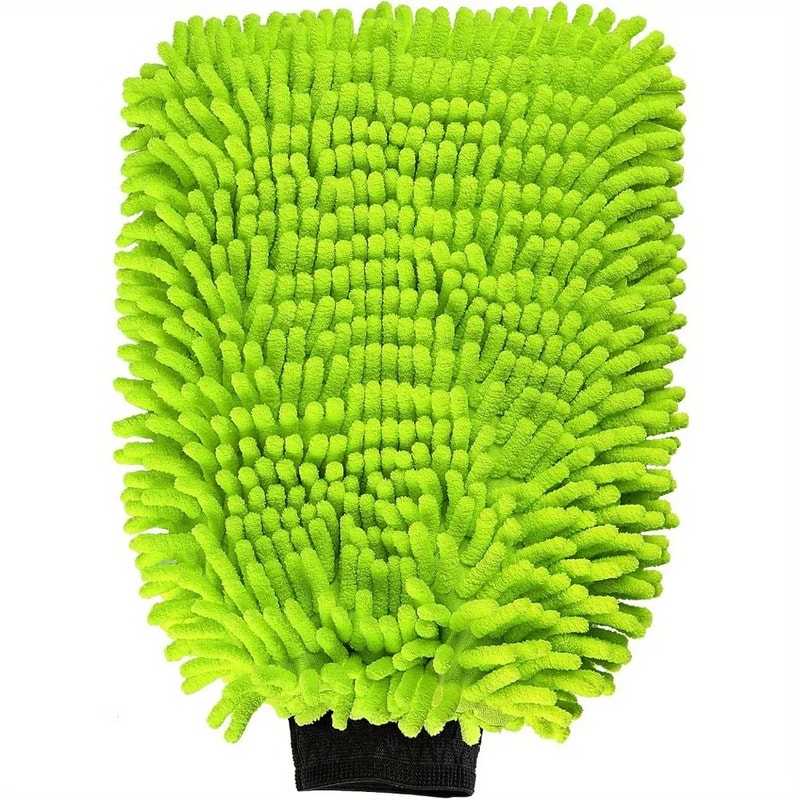 HighQuality Car Cleaning Microfiber Gloves LintFree ScratchFree Green Car Wash Gloves 5