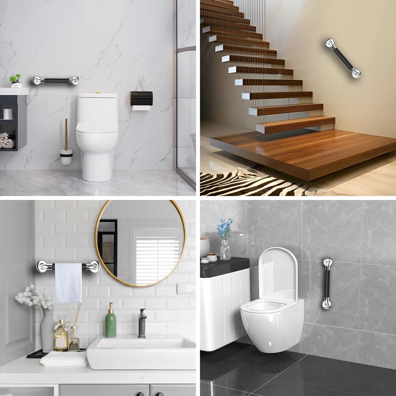 Stainless Steel Plastic Shower Toilet Handrail Anti Slip Tub Grab Bar Prevent Falls Support Handle 4