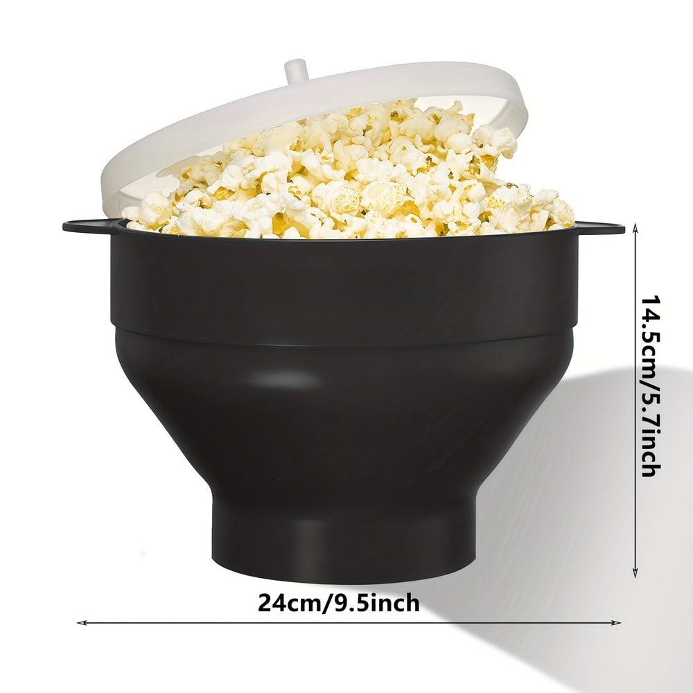 Microwave Popcorn Maker Large Capacity Foldable Silicone Bowl Dishwasher Safe For Perfect Family 3