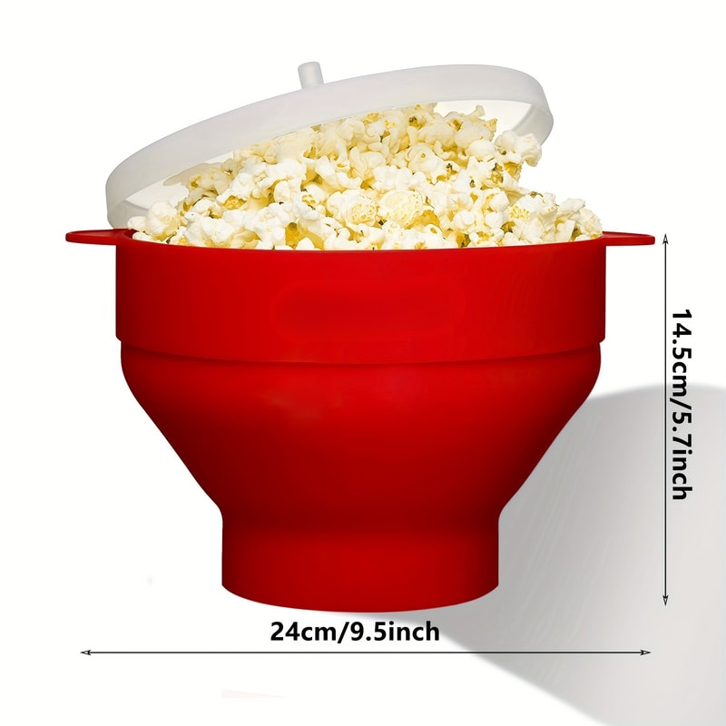 Microwave Popcorn Maker Large Capacity Foldable Silicone Bowl Dishwasher Safe For Perfect Family 4