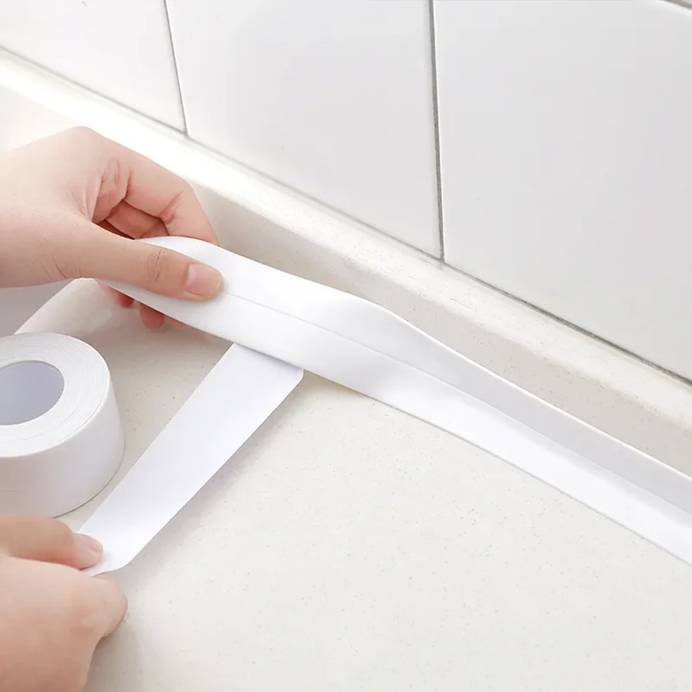 Self Adhesive PVC Waterproof Sealing Tape Strips Bathroom Shower Wall Sticker Mold Proof Kitchen Sink Caulk Strip