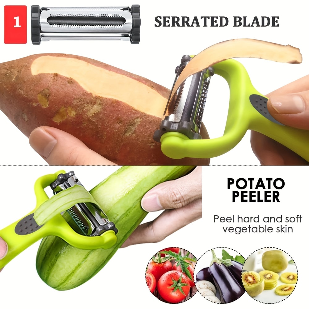Multifunctional Fruit And Vegetable Peeler Paring Knife Grater Shredder Kitchen Tool Ultimate Acces 2