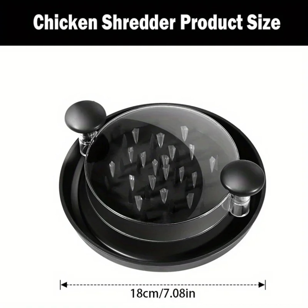Large AntiSlip Chicken Shredder With Transparent Cover Upgraded Rotating Tool For Chopping Beef Veg 1