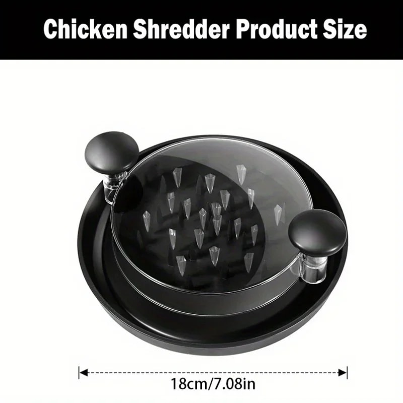 Large AntiSlip Chicken Shredder With Transparent Cover Upgraded Rotating Tool For Chopping Beef Veg 1