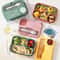 Compartment Box Kids Lunch Box With Fork Spoon Microwave Food Storage Container 4