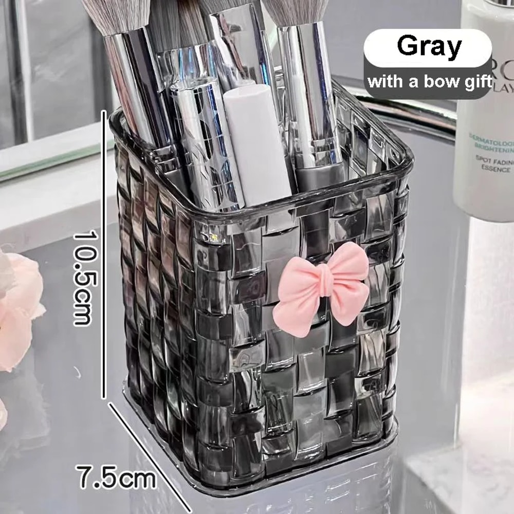 Clear Acrylic Makeup Brush Storage Box Desk Organizer For Lipstick Nail Polish Jewelry 4