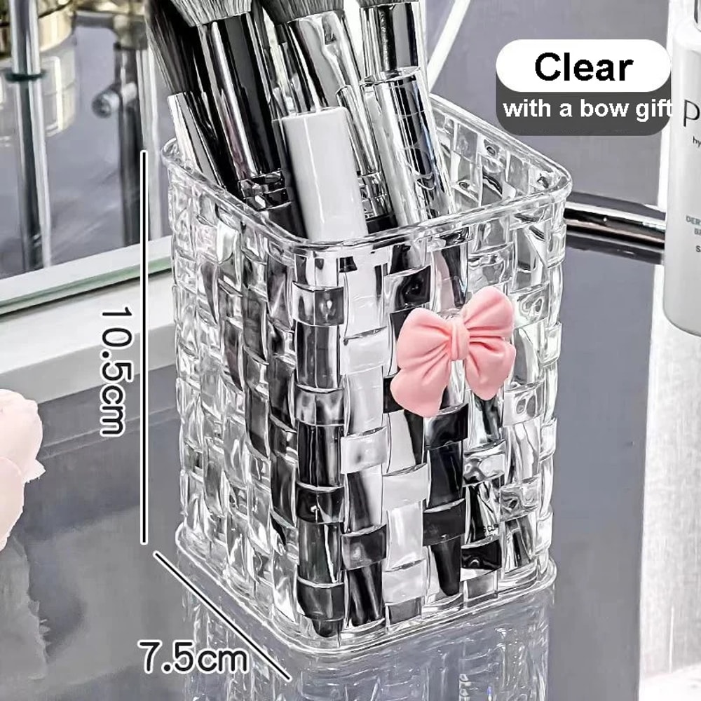 Clear Acrylic Makeup Brush Storage Box Desk Organizer For Lipstick Nail Polish Jewelry 3
