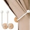 Modern NoDrill Curtain Holdbacks With FAS Walnut Wood Base Heavy Duty Adhesive Panel Holders 5