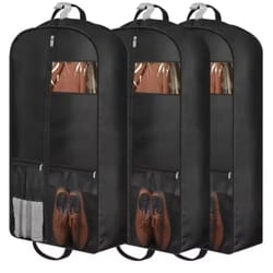 travel suit bag with zipper closure – hanging clothes storage organizer for shirts, coats & dresses