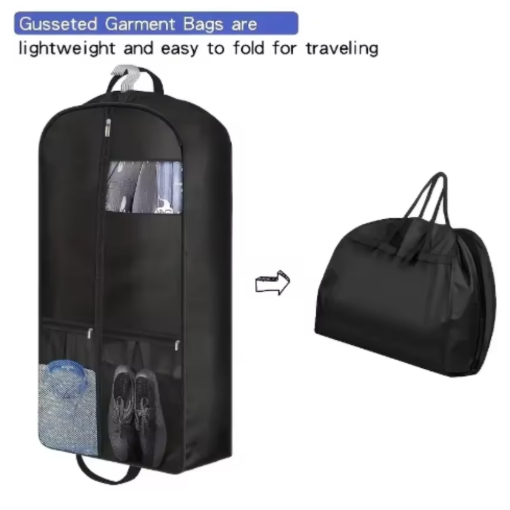 Travel Suit Bag with Zipper Closure – Hanging Clothes Storage Organizer for Shirts, Coats & Dresses
