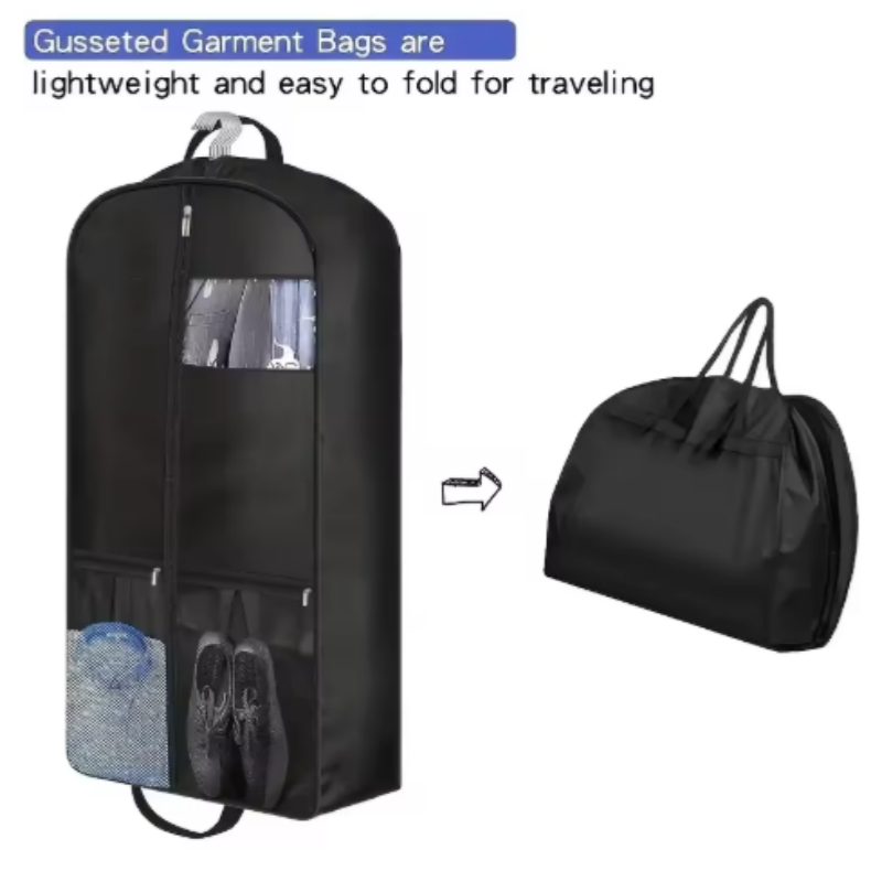 Travel Suit Bag with Zipper Closure – Hanging Clothes Storage Organizer for Shirts, Coats & Dresses