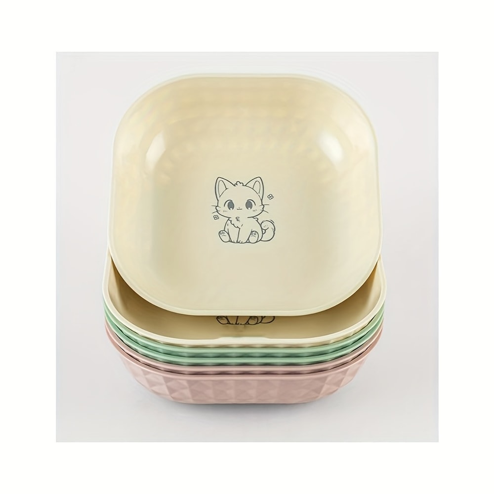 NonSlip Cat Bowls Set Whisker Fatigue Relief AntiTip Dishes For Indoor Cats 1