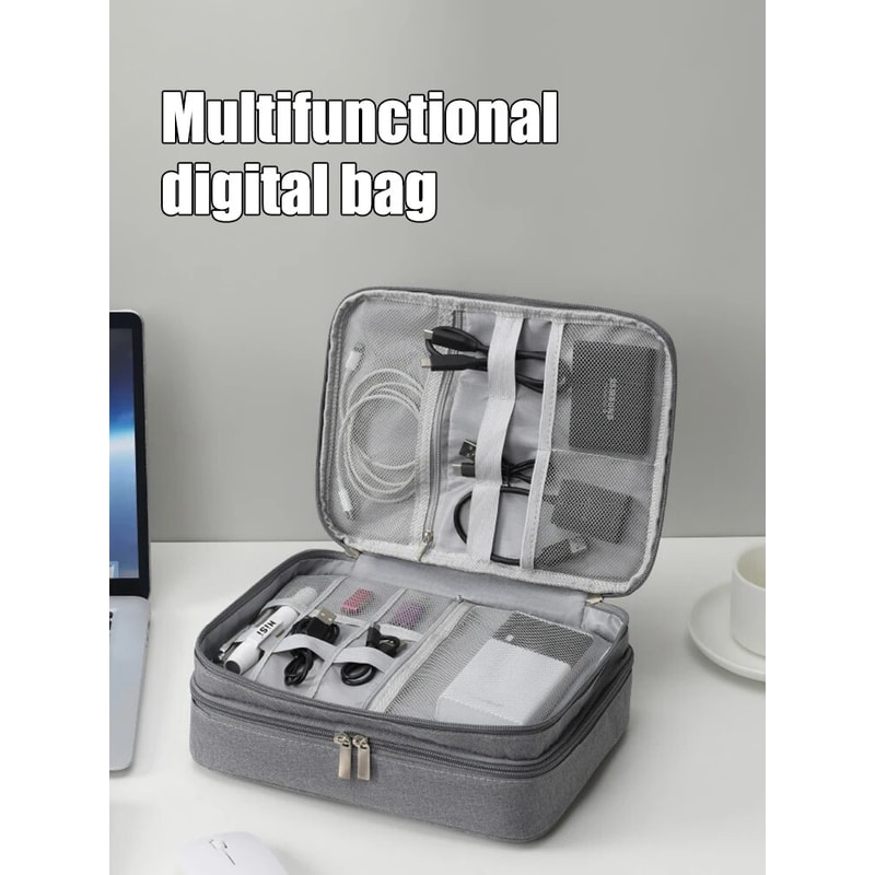 Travel Electronics Organizer Bag for Cables Chargers and Gadgets