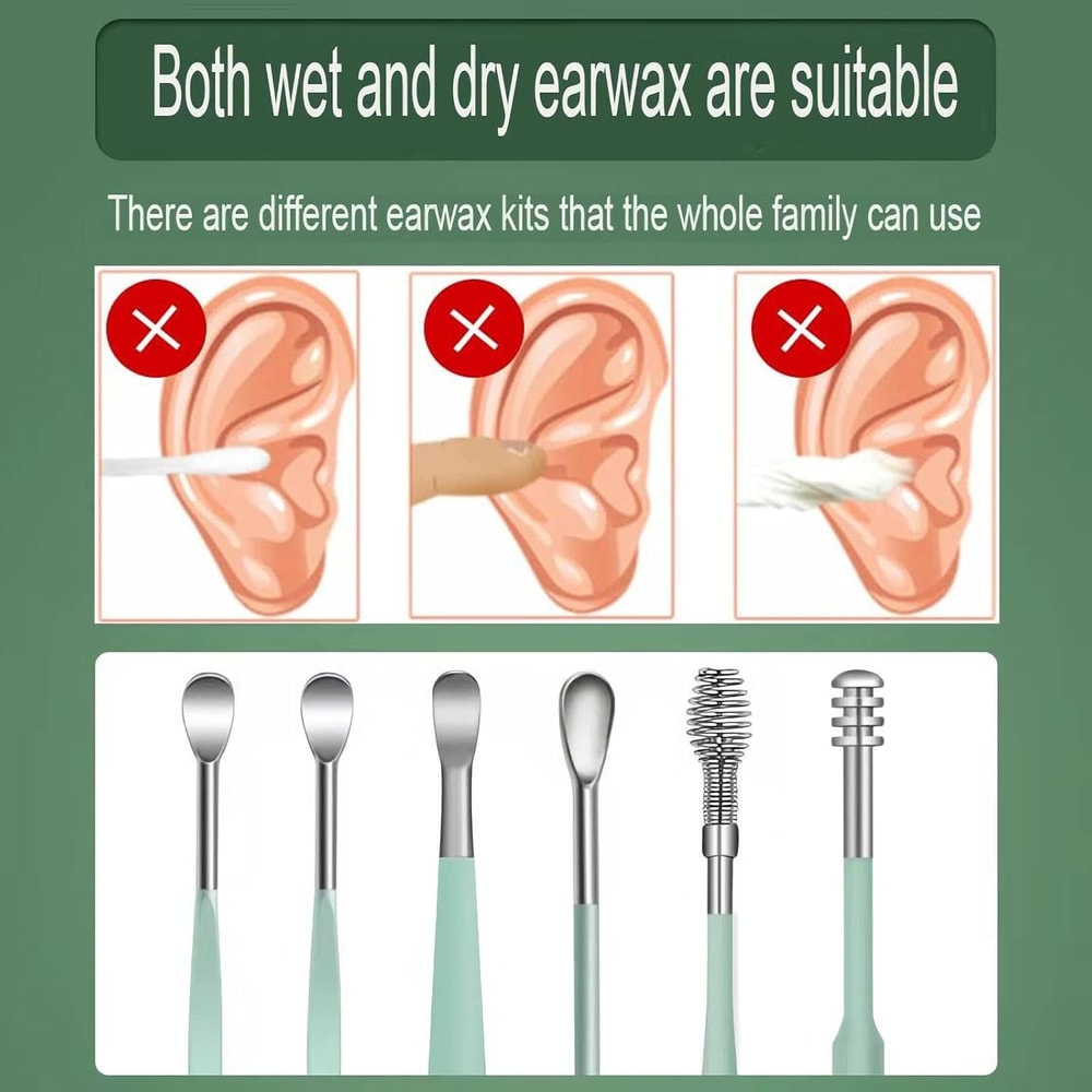 Stainless Steel Ear Wax Removal Kit Precision Ear Cleaner Set 3