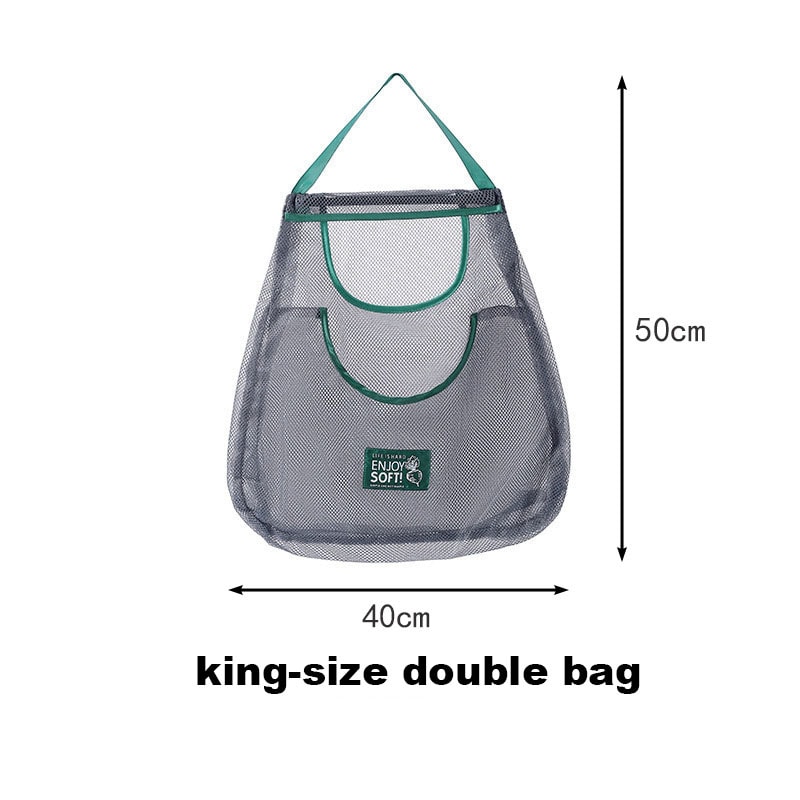 Reusable Hanging Mesh Storage Bags For Fruits Vegetables Garlic And Onions Kitchen Organizer 6