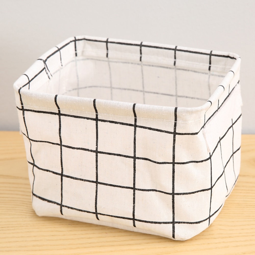 Cotton Hemp Fabric Storage Basket With Handles For Tabletop And Closet Organization 6