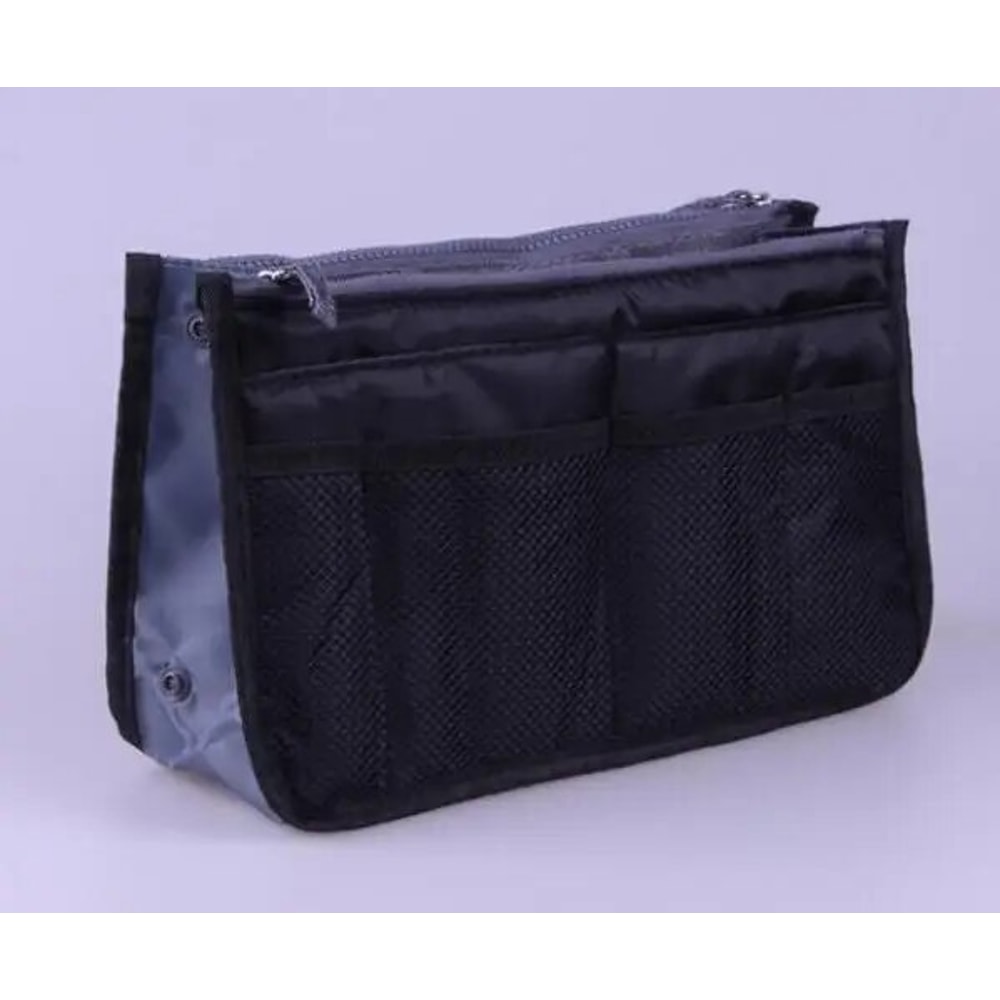 Large Capacity Makeup Bag With Double Zipper Travel Organizer 3