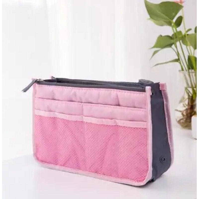 Large Capacity Makeup Bag With Double Zipper Travel Organizer 4