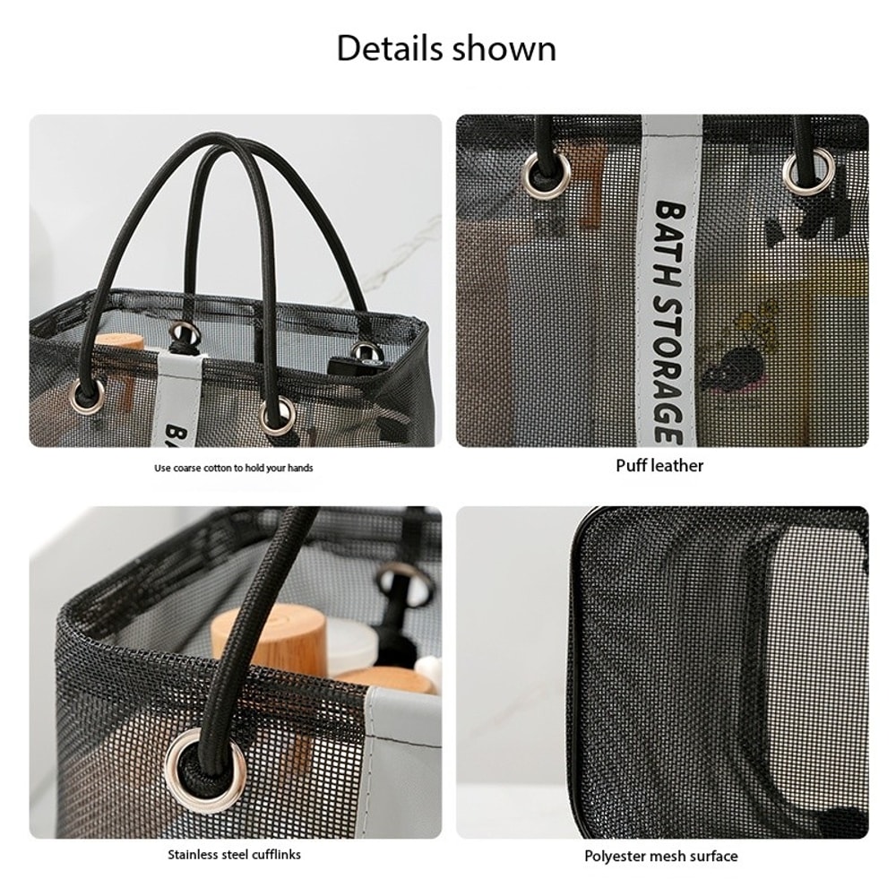 Collapsible Mesh Drain Basket Travel Toiletry Organizer with Carry Handle