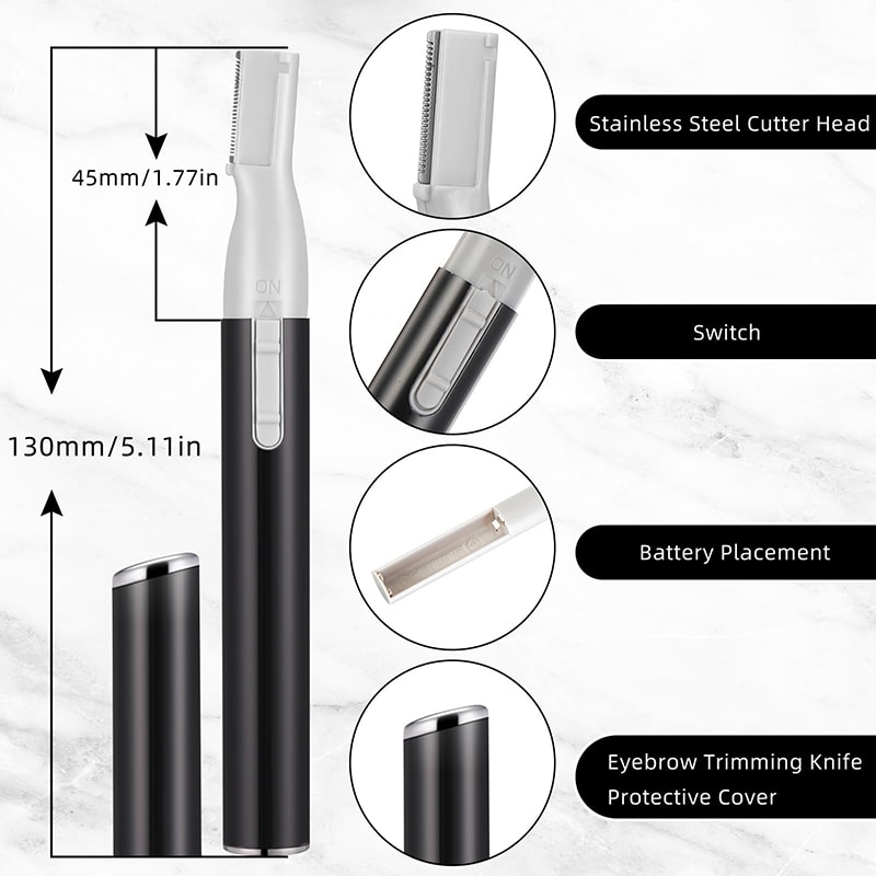 Electric Eyebrow Trimmer Mini Facial Shaver for Hair Removal, Body, Lips, Neck, Arms, and Legs