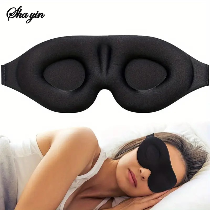 Adjustable Sleep Mask for Men and Women – Light Blocking, No Pressure Eye Mask