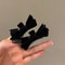 Elegant Black Velvet Bow Hair Clip Set For Women Princess Style Grab Clips 3