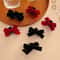 Elegant Black Velvet Bow Hair Clip Set For Women Princess Style Grab Clips 5